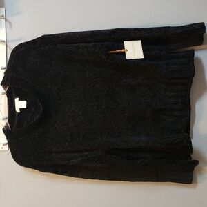 Christian Siriano NWT Black Plush Chenille Pullover Sweater